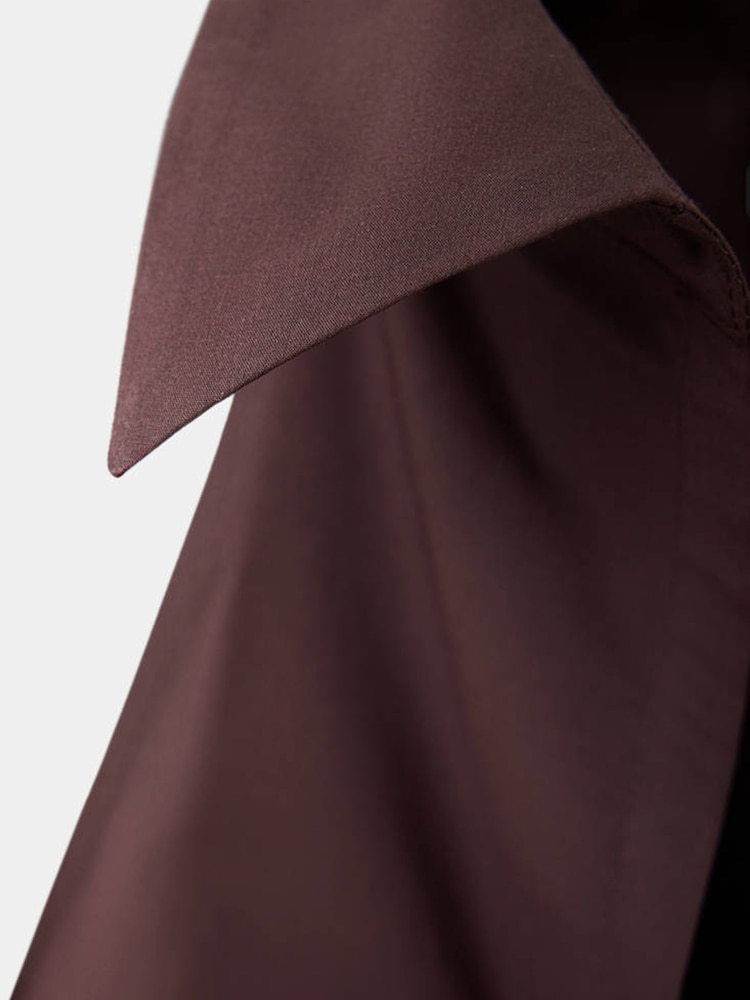 Mango Brown High Neck Embroidered Long Sleeve Blouse - Image 6 of 6