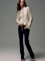 Mango White High Neck Floral Print Blouse - Image 2 of 7