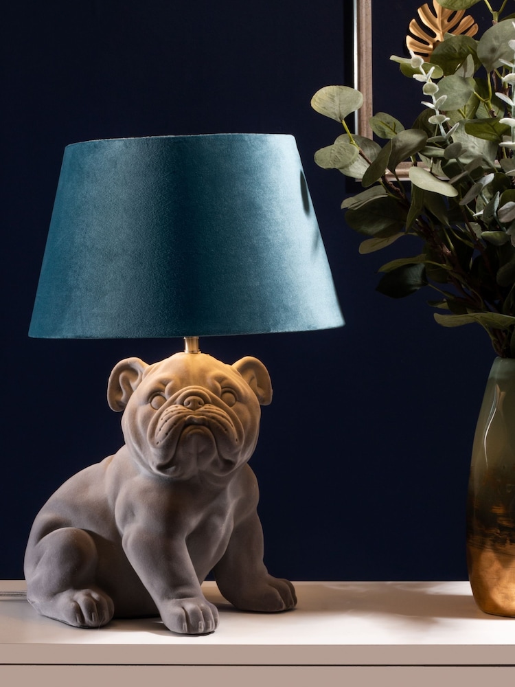 BHS Grey Boris Bulldog Table Lamp - Image 1 of 4