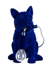 BHS Blue Fred Flocked Frenchie Table Lamp - Image 5 of 5