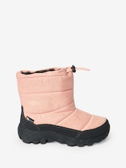 Pink Shimmer Waterproof Warm Faux Fur Lined Snow Boots - Image 2 of 7