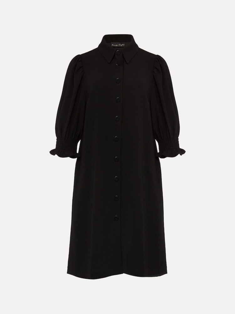 Phase Eight Black Puff Sleeve Womens Candice Dress - Image 6 of 6