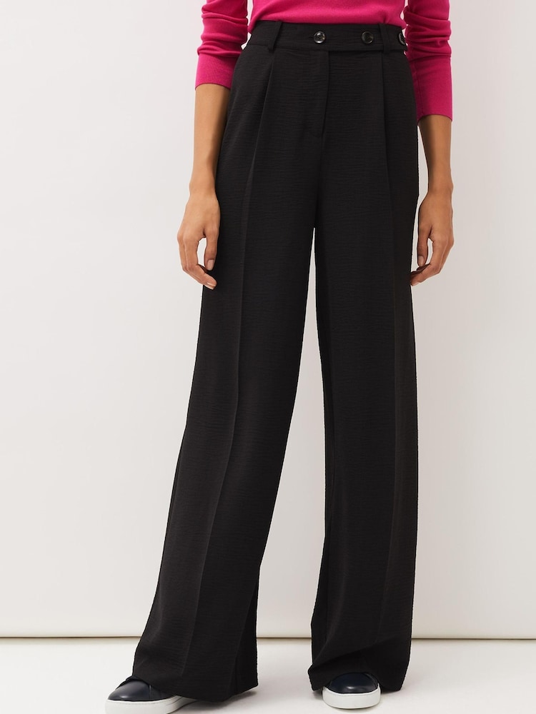 Phase Eight Womens Black Opal Wide Leg Trousers - Image 1 of 7