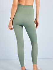 Sage Green Maternity Ribbed Leggings - Image 3 of 7