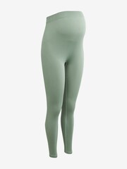 Sage Green Maternity Ribbed Leggings - Image 6 of 7
