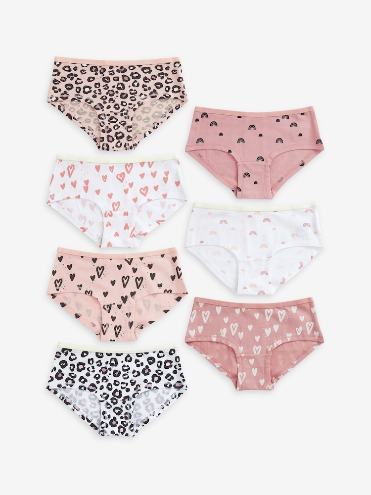 Animalprint, Pink/Creme - Hüftslips im 7er-Pack (2–16 J.) - Bild 1 von 3