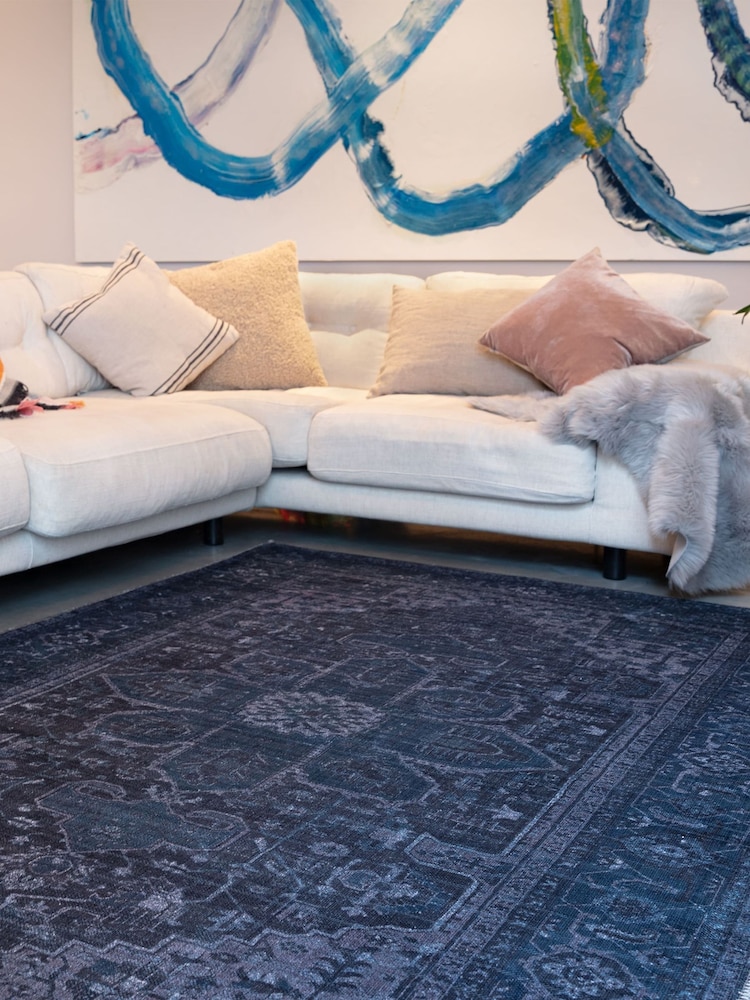 Asiatic Rugs Blue Kaya Sara Washable Rug - Image 1 of 5
