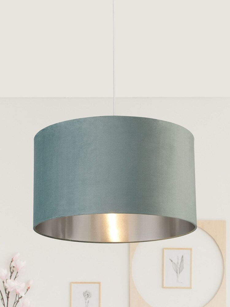 Searchlight Josie Sage Green Velvet Easy Fit Shade - Image 1 of 3 Searchlight Josie Sage Green Velvet Easy Fit Shade - Image 1 of 3