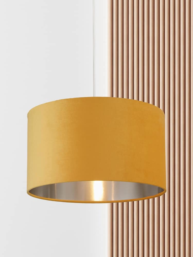 Searchlight Josie Ochre Yellow Velvet Easy Fit Shade - Image 1 of 3