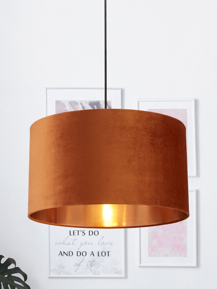 Searchlight Josie Orange Velvet Easy Fit Shade - Image 1 of 3