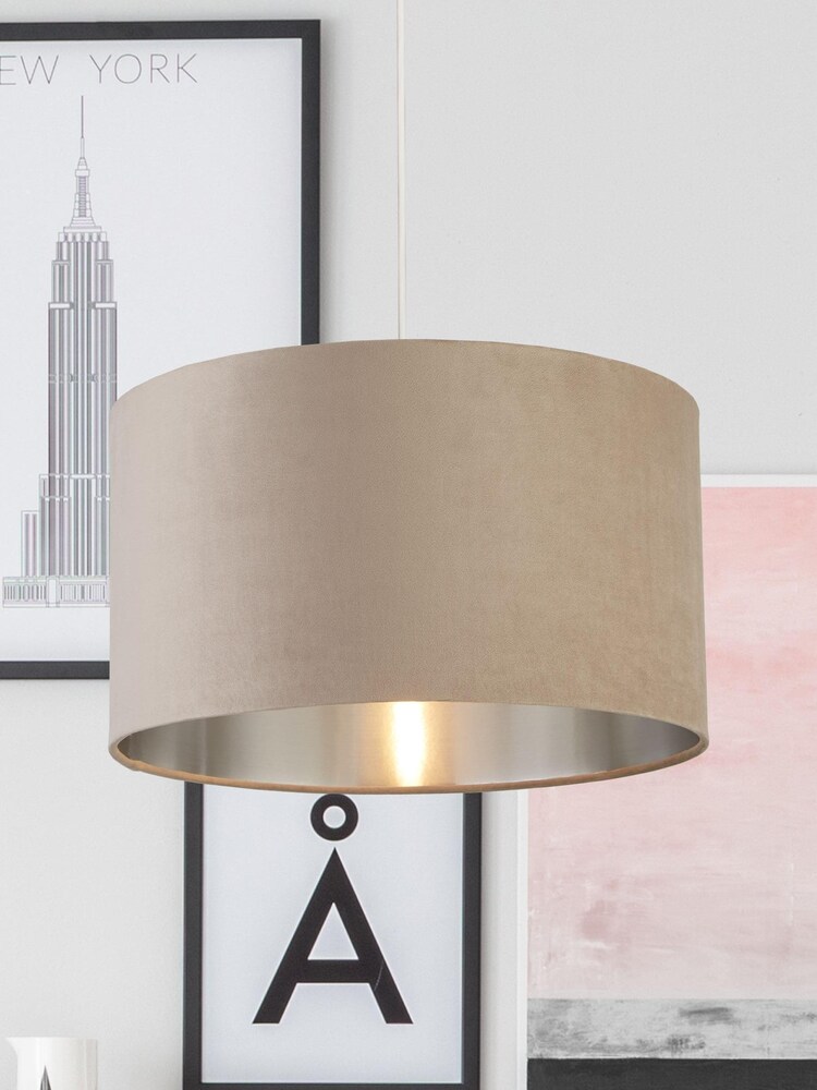 Searchlight Josie Taupe Velvet Easy Fit Shade - Image 1 of 3