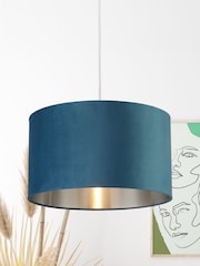 Searchlight Josie Teal Blue Velvet Easy Fit Shade - Image 1 of 3