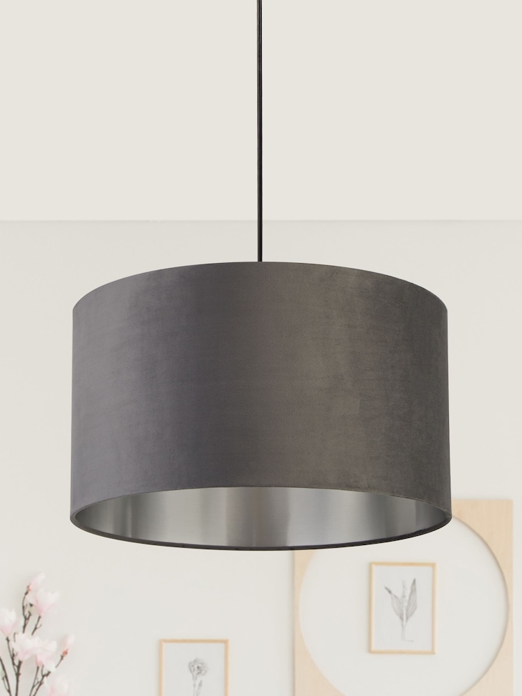 Searchlight Josie Grey Velvet Easy Fit Shade - Image 1 of 3