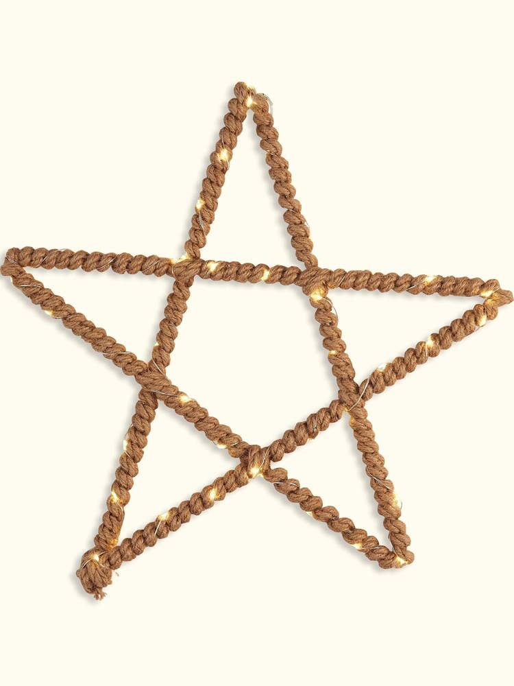 Searchlight LED Lights On Hemp Rope Star Frame - Image 2 of 3