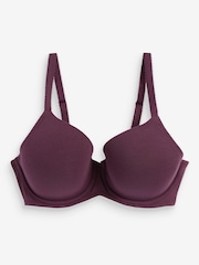 Plum Purple/Pink/Grey Marl Pad Full Cup DD+ Cotton Blend Bras 3 Pack - Image 3 of 5