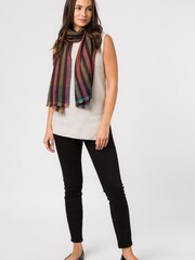 Pure Luxuries London Blue Ratio Cashmere And Merino Wool Pashmina Scarf - Image 2 of 4