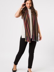 Pure Luxuries London Blue Ratio Cashmere And Merino Wool Pashmina Scarf - Image 3 of 4