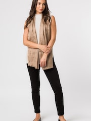 Pure Luxuries London Cream Moon Cashmere & Merino Wool Pashmina Scarf - Image 3 of 4