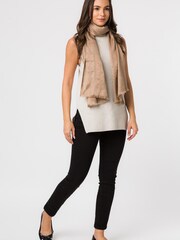 Pure Luxuries London Cream Moon Cashmere & Merino Wool Pashmina Scarf - Image 4 of 4