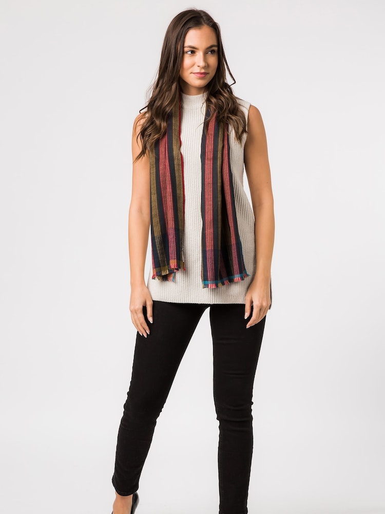 Pure Luxuries London Blue Ratio Cashmere & Merino Wool Neckerchief - Image 2 of 3