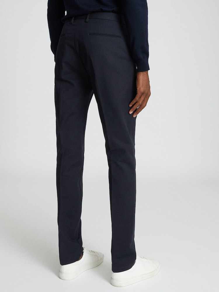 Reiss Blue Eastbury Slim Fit Chinos - Image 4 of 4