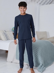Navy Blue/Grey 2 Pack Pyjamas (3-16yrs) - Image 1 of 11