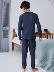 Navy Blue/Grey 2 Pack Pyjamas (3-16yrs) - Image 2 of 11