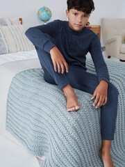 Navy Blue/Grey 2 Pack Pyjamas (3-16yrs) - Image 3 of 11