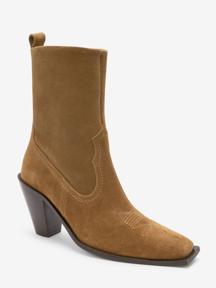 Tan Brown Western Cowboy Boots - Image 2 of 4 Tan Brown Western Cowboy Boots - Image 2 of 4