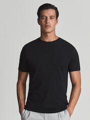 REISS Black Bless Crew Neck 100% Cotton T-Shirt - Image 1 of 7