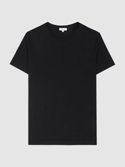 REISS Black Bless Crew Neck 100% Cotton T-Shirt - Image 2 of 7