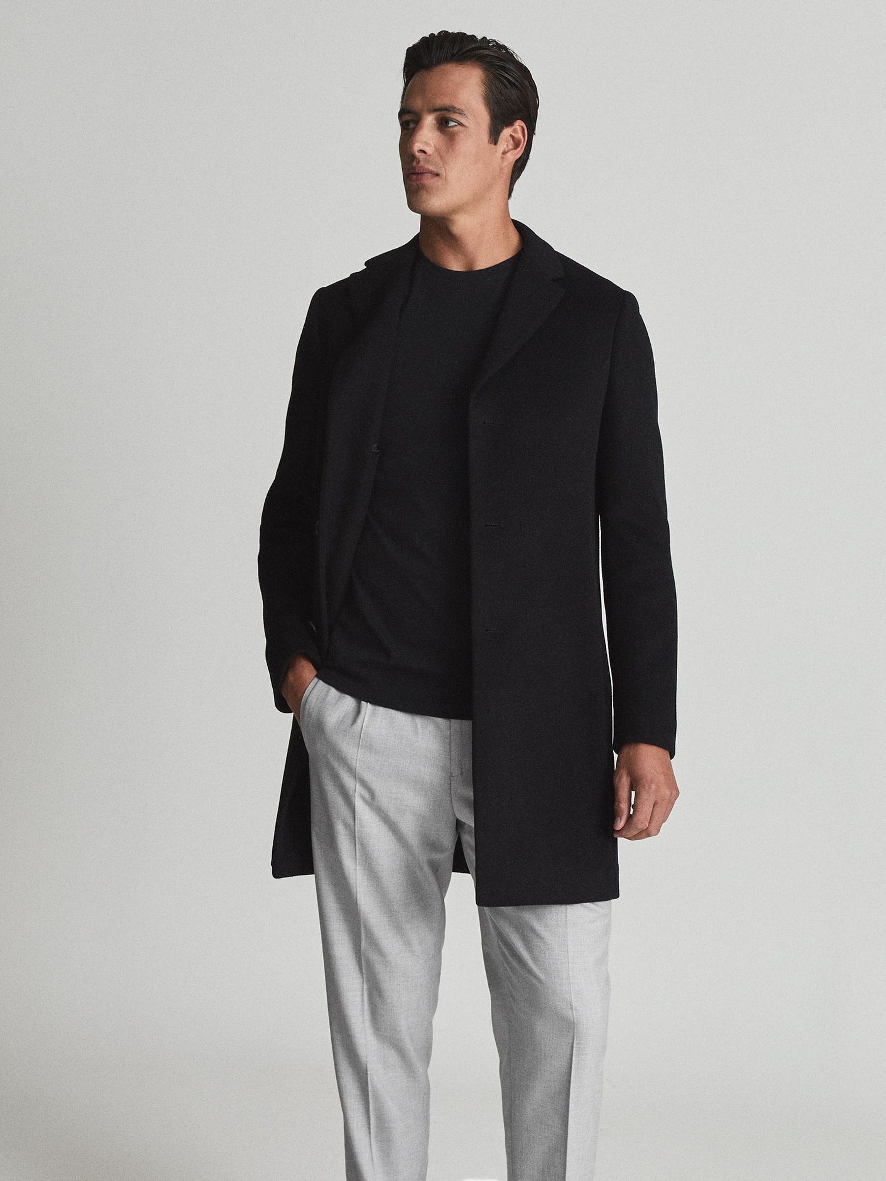 REISS Black Bless Crew Neck 100% Cotton T-Shirt - Image 4 of 7