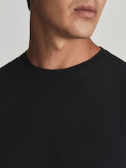 REISS Black Bless Crew Neck 100% Cotton T-Shirt - Image 6 of 7