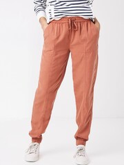 FatFace Women Orange Louisa Tencel Cuffed Trousers - Image 1 of 4