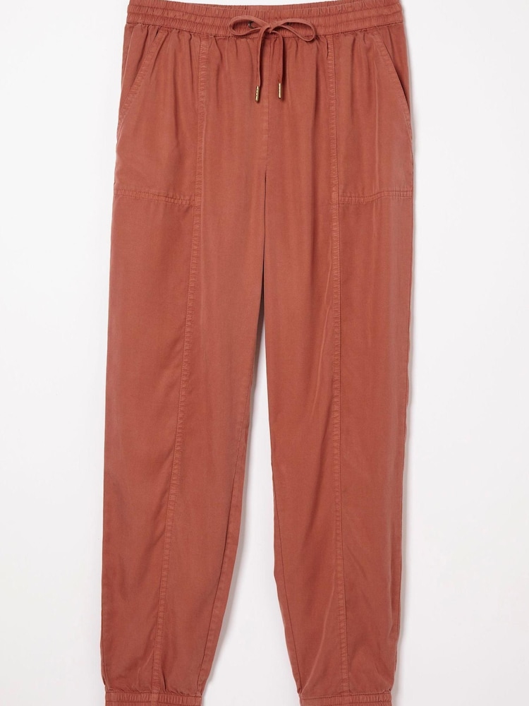 FatFace Women Orange Louisa Tencel Cuffed Trousers - Image 4 of 4