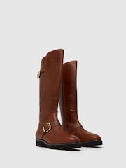 Brązowe skórzane buty motocyklowe Schuh Darla - Image 2 of 4