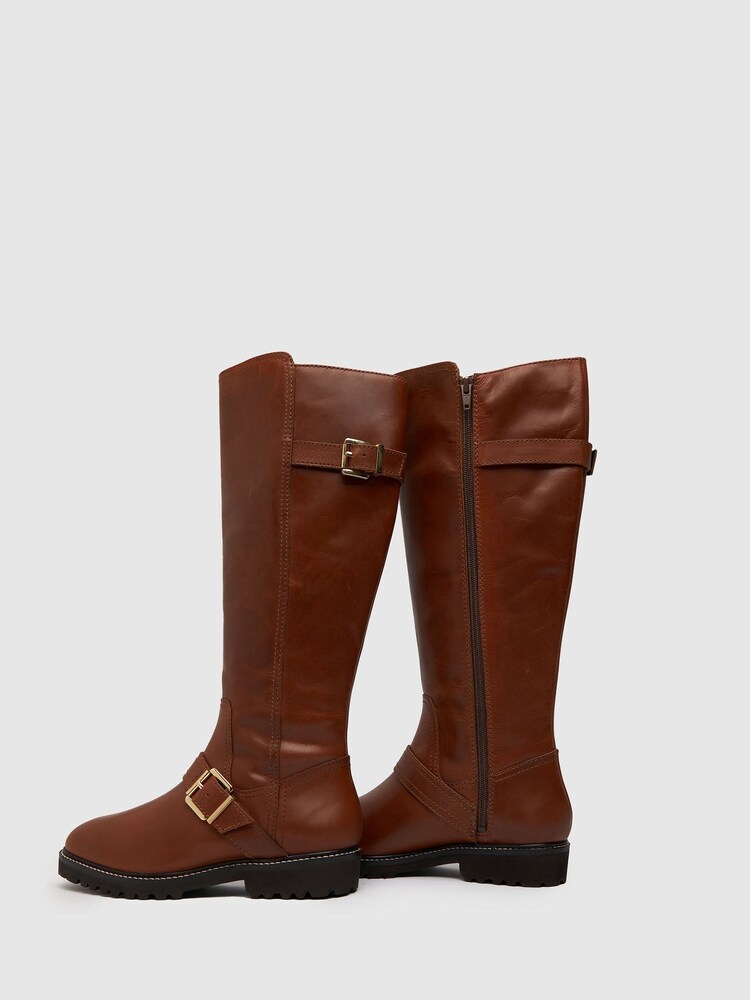 Brązowe skórzane buty motocyklowe Schuh Darla - Image 3 of 4