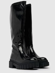 Bottes hauteur genou vernies à semelle épaisse Schuh Dream noires - Image 2 de 4