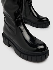 Bottes hauteur genou vernies à semelle épaisse Schuh Dream noires - Image 3 de 4