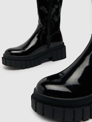 Bottes hauteur genou vernies à semelle épaisse Schuh Dream noires - Image 4 de 4