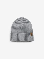 Navy Blue/Grey 3 Pack Knitted Ribbed Beanie Hats (1-16yrs) - Image 3 of 5