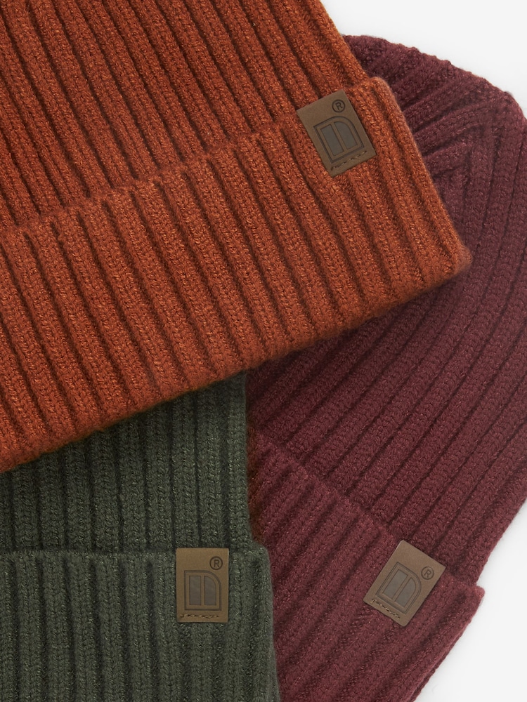 Autumnal 3 Pack Knitted Ribbed Beanie Hats (1-16yrs) - Image 5 of 5 Autumnal 3 Pack Knitted Ribbed Beanie Hats (1-16yrs) - Image 5 of 5