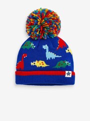 Multi Bright Dino Pom Hat (3mths-10yrs) - Image 1 of 2