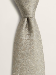 MOSS Silver Silk Tie - Image 2 of 2