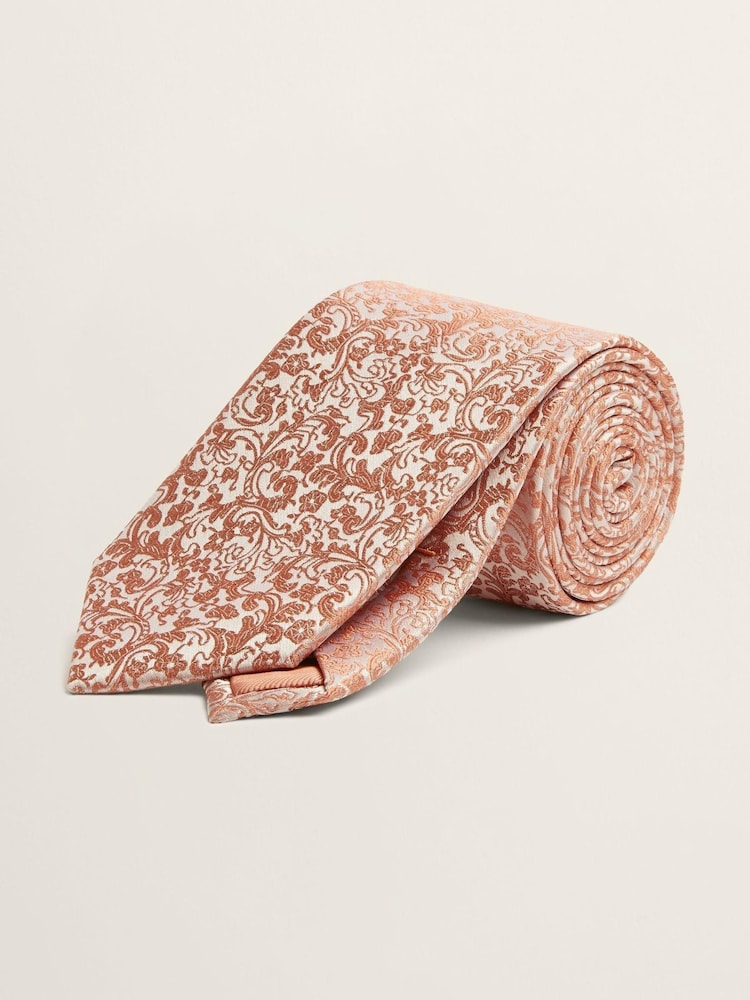MOSS Orange Silk Tie - Image 1 of 2 MOSS Orange Silk Tie - Image 1 of 2
