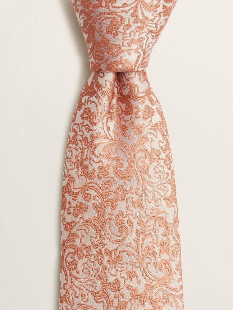 MOSS Orange Silk Tie - Image 2 of 2 MOSS Orange Silk Tie - Image 2 of 2