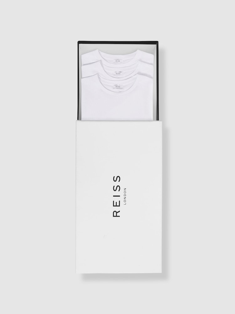 Reiss White Bless Three Pack Of Crew Neck T-shirts - Image 1 of 5
