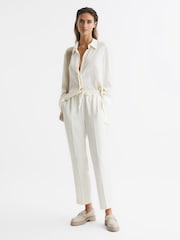 Reiss Cream Hailey Pull On Trousers - Image 1 of 6