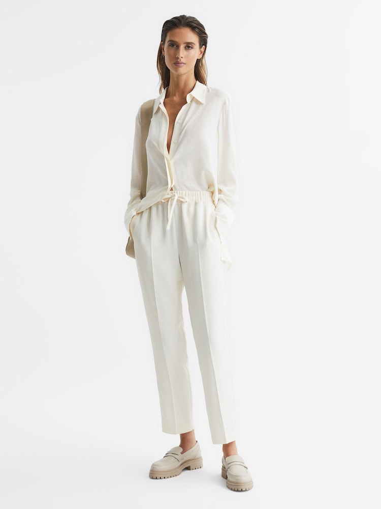 Reiss Cream Hailey Pull On Trousers - Image 1 of 6