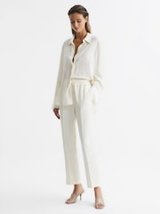 Reiss Cream Hailey Pull On Trousers - Image 3 of 6